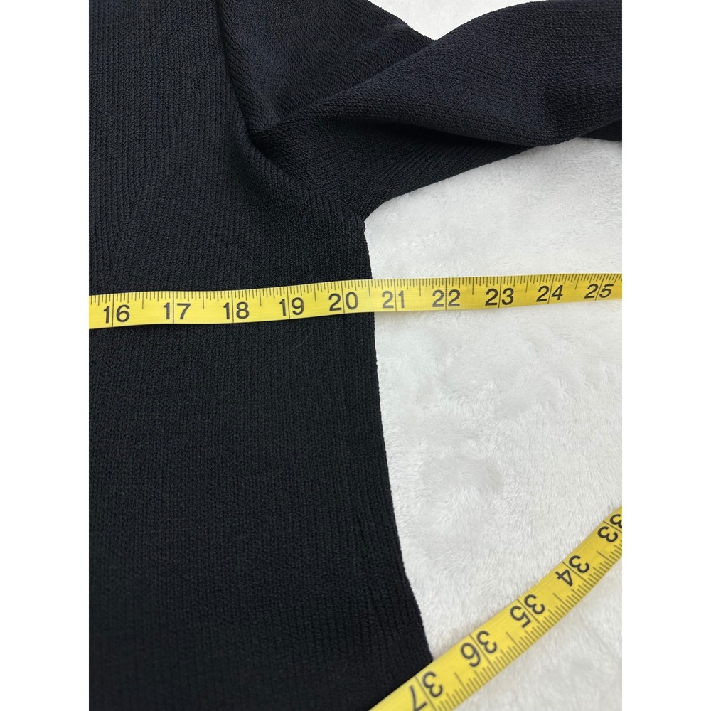 St John Basics Black Textured Knit Blazer Jacket Silver-Tone Buttons‎ Size 14 - Picture 7 of 8